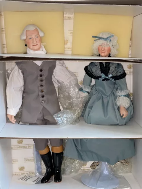 George And Martha Washington Porcelain Dolls ~ United States Historical Society
