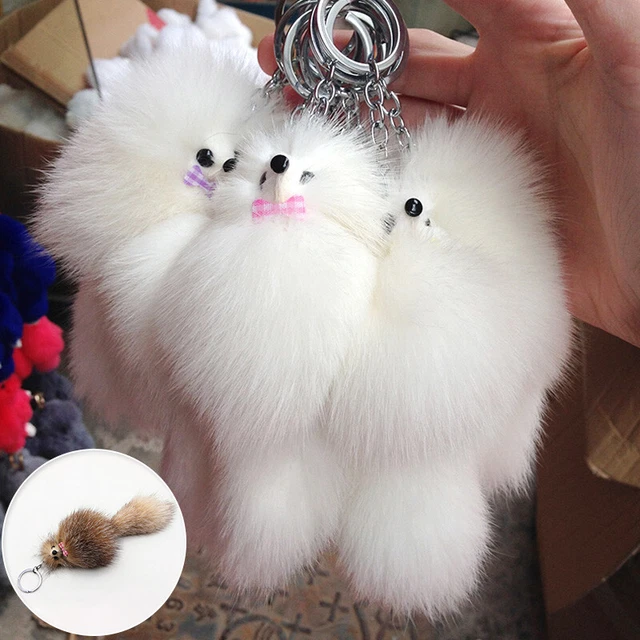 Fluffy Fox Keyring Faux Fur Pom Pom Ball Key Chain Key Ring Charm Bag Pendant 95