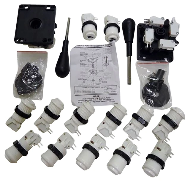 Suzo-Happ Arcade Control Panel White Kit - 14 Buttons & 2 Ultimate Joysticks Suzo-Happ Arcade Control Panel White Kit - 14 Buttons & 2 Ultimate Joysticks