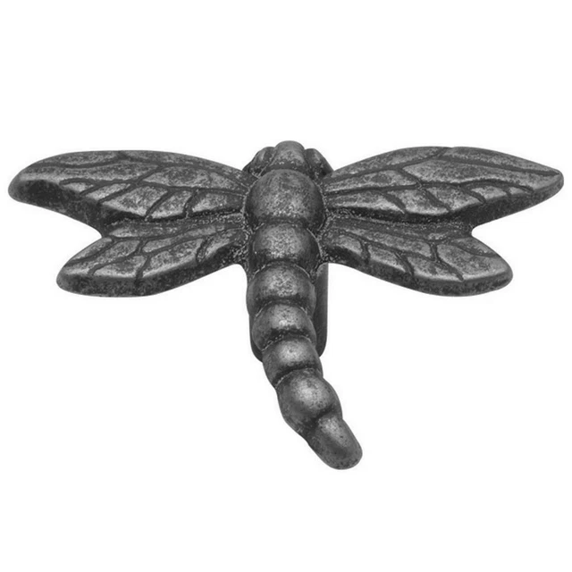 Dragonfly Black Pewter Cabinet Knob Pull (or Small Key Hook) Hickory PA1512-VP