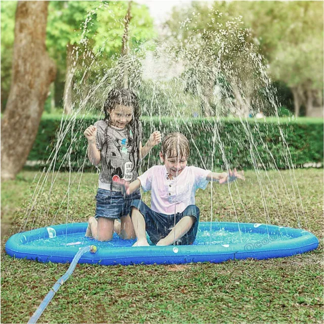 JoyX Splash Pad Sprinkler for Kids 68" Splash Play Mat Outdoor Water Toys