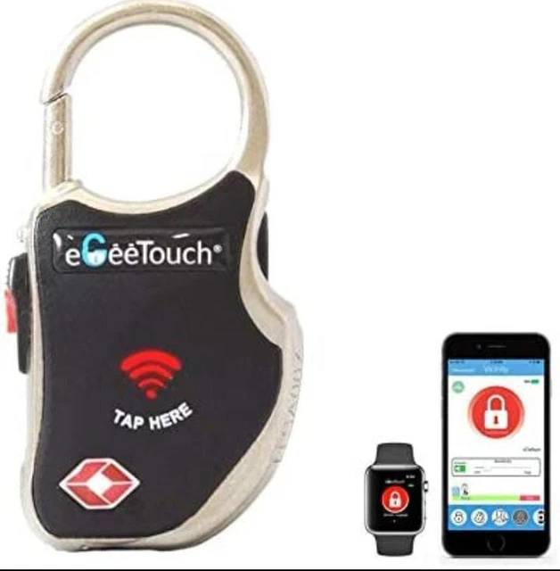 Candado de viaje inteligente eGeeTouch con tecnologías patentadas de doble acceso (NFC + ...
