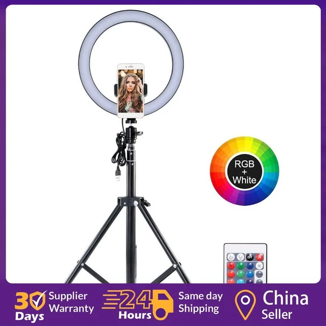 10 Inch Circle Fill Light RGB Selfie Ring Light for Makeup Live Streaming ☘️