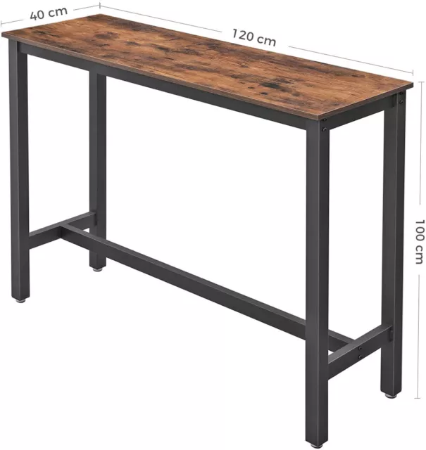 Industrial Bar Table Breakfast Kitchen Dining Room Furniture Vintage Retro Tall 3