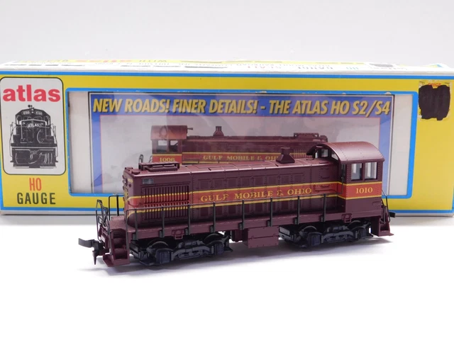 HO SCALE Atlas 8084 Gulf, Mobile & Ohio S-2 Diesel Locomotive Train GM&O #1010