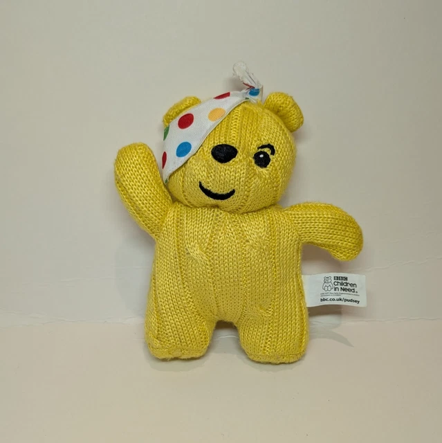 BBC CHILDREN IN Need 6" Knitted Pudsey Teddy Bear Cuddly Soft Yellow - Where Can I Buy A Pudsey Bear Teddy
