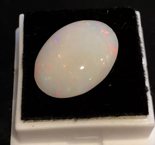 4.5CT NATURAL FIRE OPAL - WHITE CABOCHON - LOOSE GEM ~ 17.4mm x 12.66mm ...