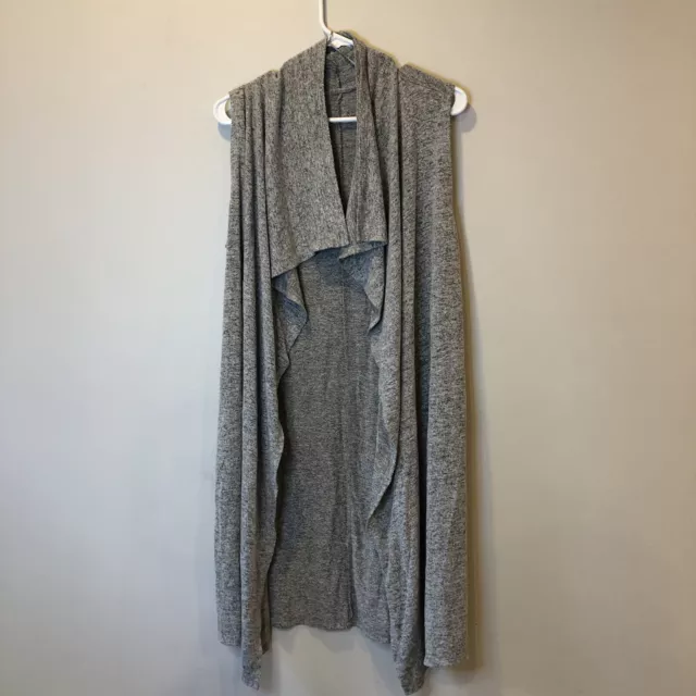 Juicy Couture Women’s Open Front Sleeveless Long Vest Heathered Gray size: Small