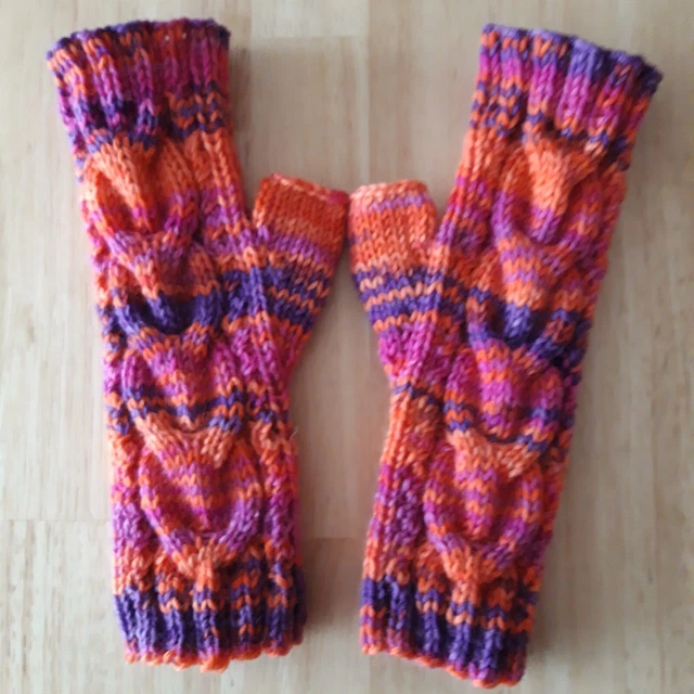 handgestrickte Armstulpen, Pulswärmer, 6-fach Sockenwolle - neu -