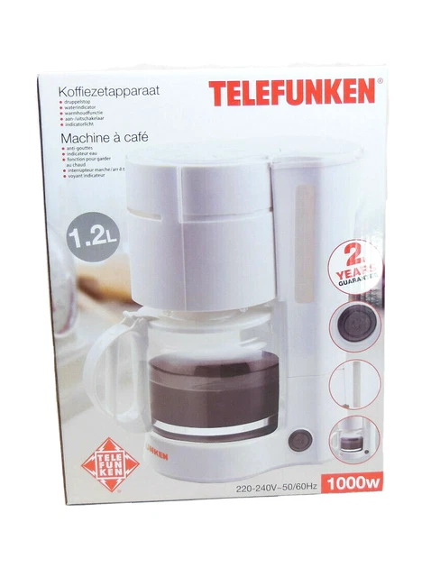 Kaffeemaschine 1.2 L Weiß Filterkaffeemaschine Kaffee Automat Telefunken NEU