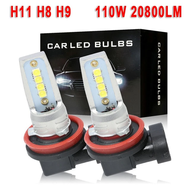 2x LED Blanc Phare H8 H9 H11 Feu Anti Brouillard 360 Faisceau de Route Ampoule
