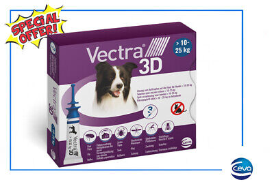 🎉 Antiparassitario Cani "Vectra 3D" 3 Pipette (Peso 10 Fino 25 Kg) Offerta 🎉