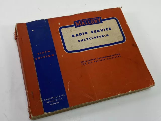 Mallory Radio Service Encyclopedia Fifth Edition 1946 Paperback Book Indiana