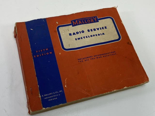 Mallory Radio Service Encyclopedia Fifth Edition 1946 Paperback Book Indiana