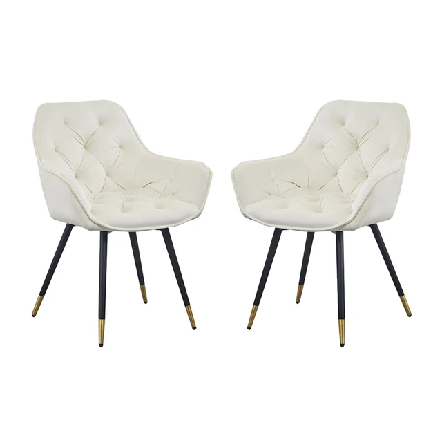 Luppino Dining Chair - Set of 2 - 23.5" x 25" x 34.5" - White Mid-Century Modern
