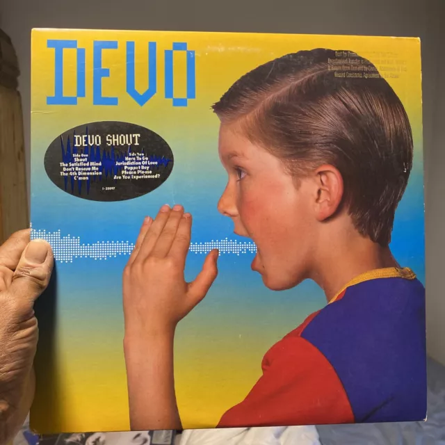 Devo - Shout - 1984 US 1st Press Promo Album (VG+) HYPE Sticker / Inner Sleeve