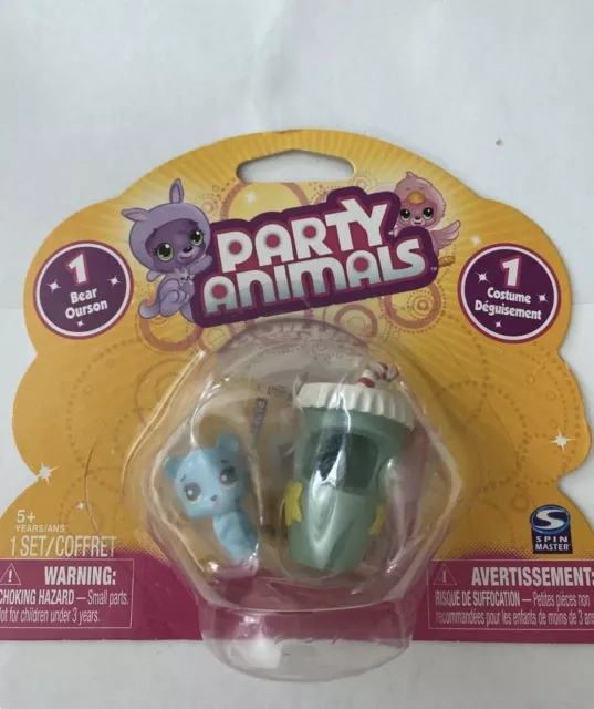 NEW PARTY ANIMALS TOY 1 BLUE BEAR & 1 PANDA COSTUME 2010 Spin Master