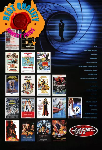 James Bond 40th Anniversary Montage - High Quality Premium Poster Print 2