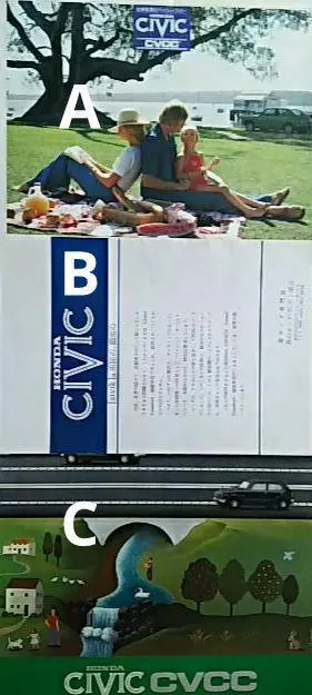 Brochure Car Catalog 1972 74 Honda Civic 3Items Set