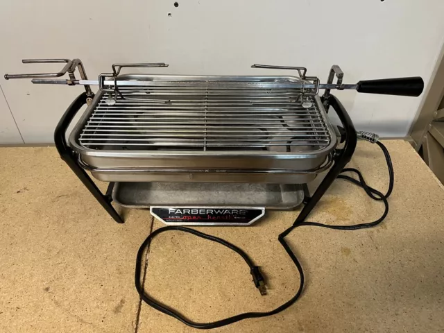 Vintage Farberware 450A Electric Broiler & Rotisserie Grill No Motor