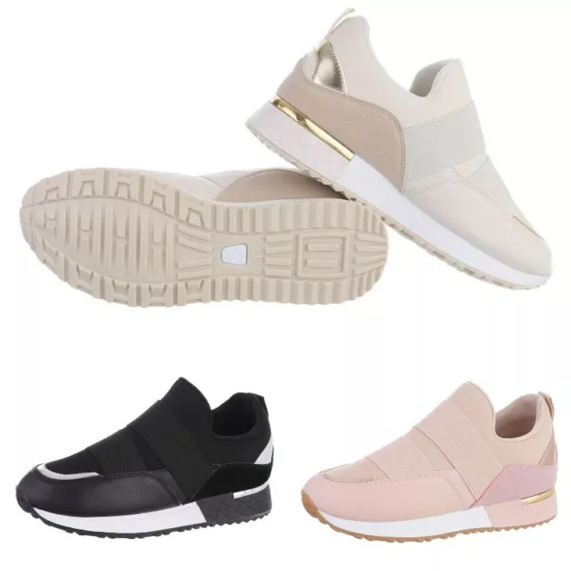 Scarpe da donna casual sneakers passeggio ecopelle alte senza lacci sportive