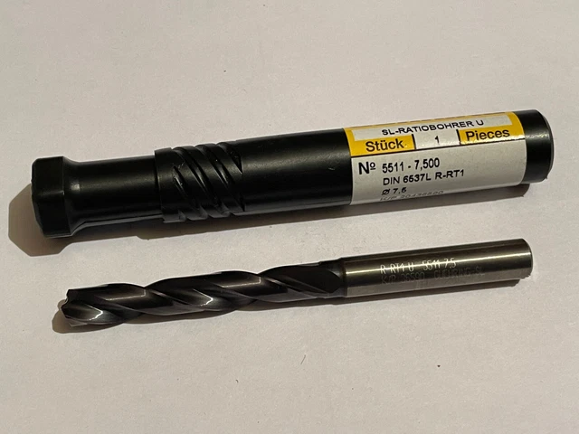 1pc CARBIDE DRILL GUHRING DIN 6537L R-RT 1 Ø7.5 D7.5 5xD nano-FIREX L91mm