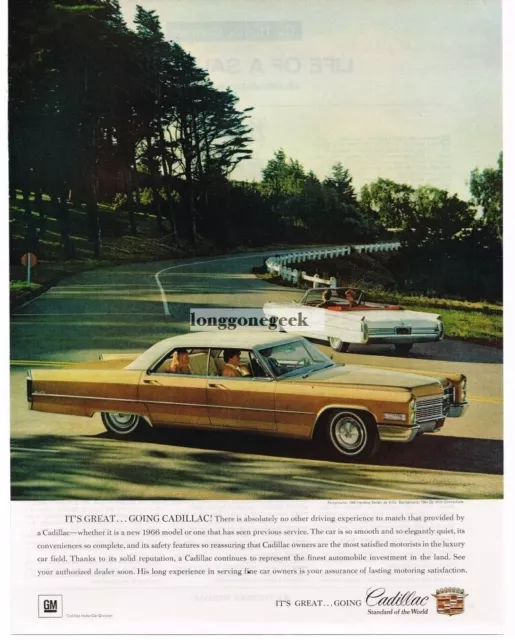 1966 Cadillac Sedan De Ville Car Automible Vintage Ad