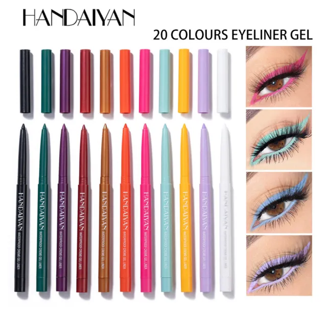 20 Colors Eyeliner Pencil Waterproof Eyeliner Gel Pencil Kit Quick Dry for Women 2