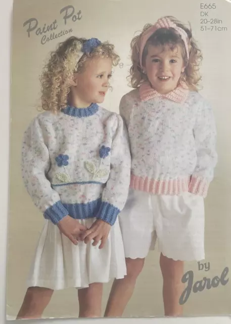 Girls flower jumper + headband KNITTING PATTERN Childrens sweater Jarol E665