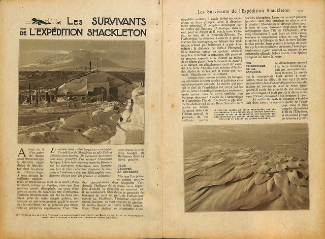 LES SURVIVANTS DE L' Expedition Shackleton / Adp Par Charles Rabot 1917 EUR  7,90 - PicClick FR