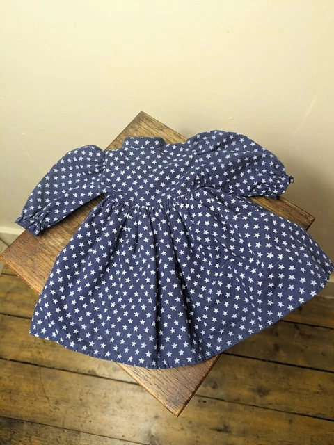 Girls Navy Blue And Star Print Doll Dress