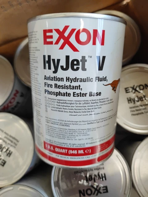 EXXON MOBIL HyJet V, HyJet 5, fluido idraulico, olio idraulico 946 ml