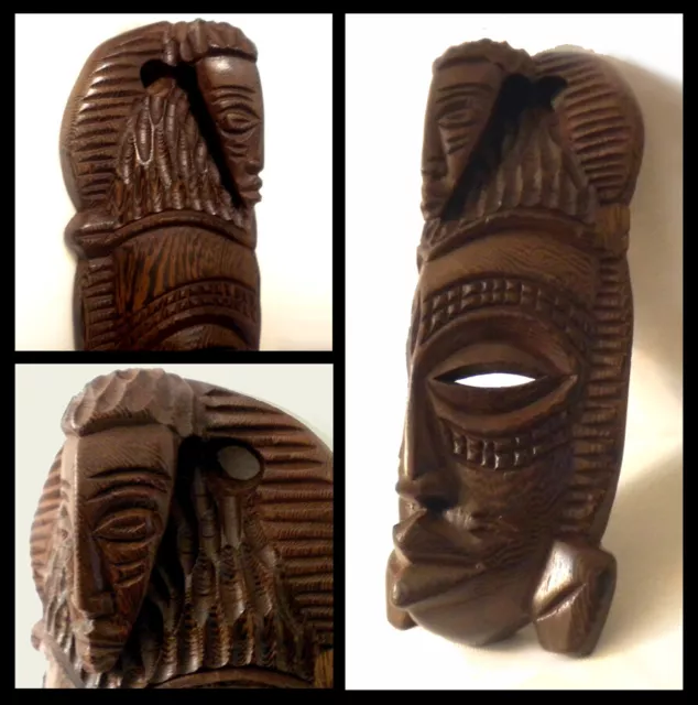 Vintage Handcrafted African Art Collection Mel’Ange Mask Made in Africa-Congo 8