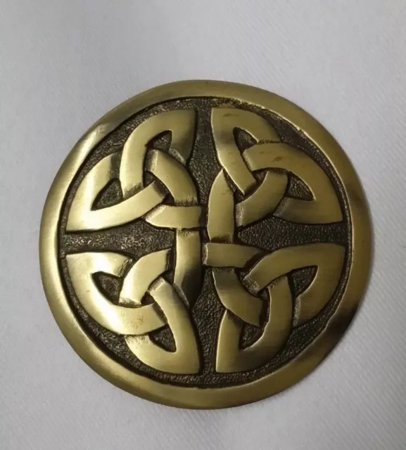 Scottish Kilt Fly Plaid Brooch Antique Finish 2"/Celtic Knot Pin & Brooches Sash