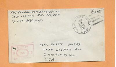 APO Ww II U.S Militaire Housse Apo 726 US Armée 1944 Censuré 