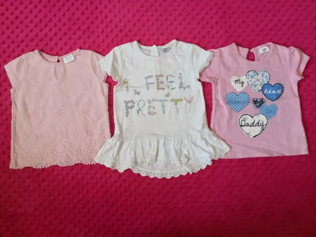 F&F Baby Girl short sleeve T-Shirt bundle size 9-12 months