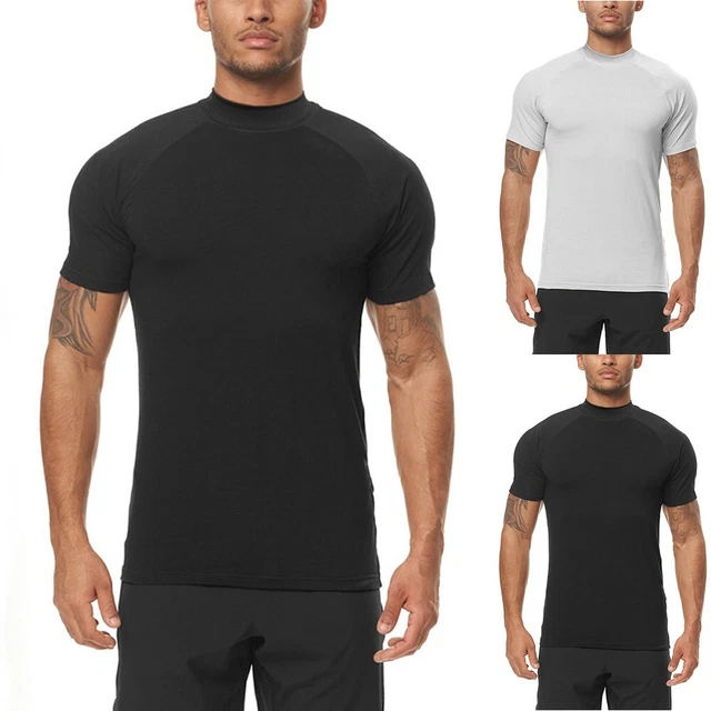 Canotta uomo slim fit tinta unita SPORTS colletto arrotolato vacanza