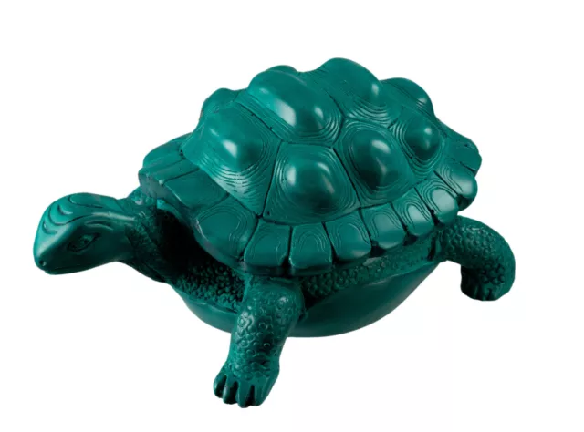 Boite à Bijoux Tortue -Resine artisanat nepalais grand modele Turquoise -  3619