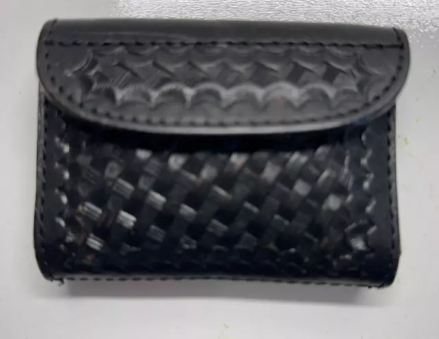 DUTYMAN 3421 POLICE Duty Belt Leather Basketweave Latex Glove Case $13. ...