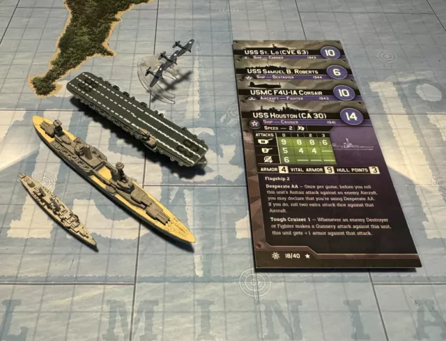 Axis & Allies - War At Sea - USS Houston America Navy Collection