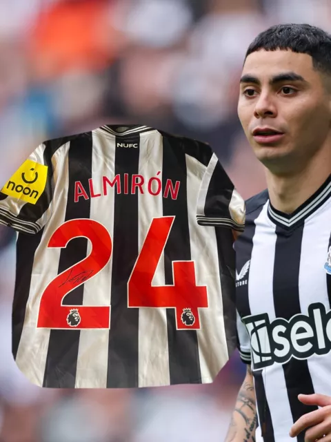 Signed Miguel Almiron Newcastle United Football Shirt With Proof And Coa