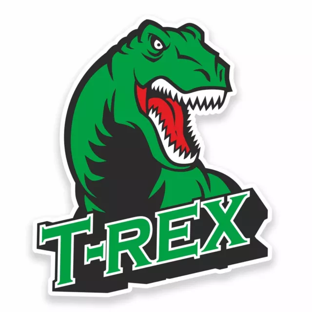 2 x 10cm T-Rex Dinosaur Vinyl Sticker Laptop Helmet Kids Skate Trex Cool #9617