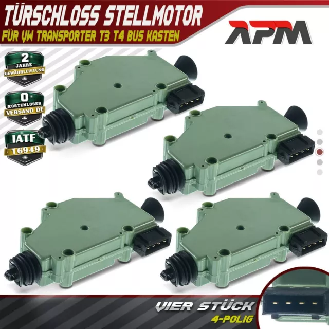 4x Stellmotor Zentralverriegelung ZV für VW Transporter III IV T3 T4 Bus Kasten