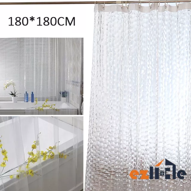 3D Bath Shower Curtain Thicken Mold Clear PEVA Water Bathtub Waterproof Bathroom