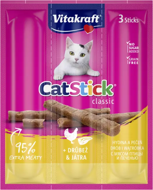 20 x VITAKRAFT CAT STICK MINI 3x6g snacks para gatos