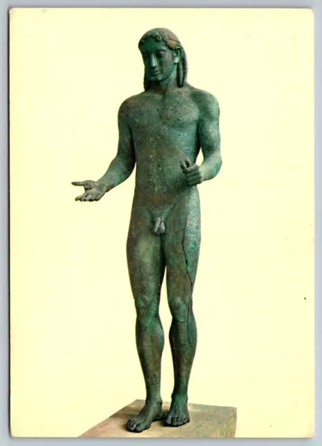 Greece  Copper Statue of Greek God Apollo     Postcard