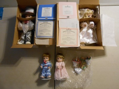 Ashton-Drake Precious Moments Bride 92391 Groom 92392 Flower Girl & Ring Bearer