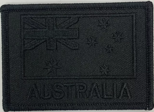Black Subdued Australia Flag Patch, with hook and loop back NEW ! Free Post
