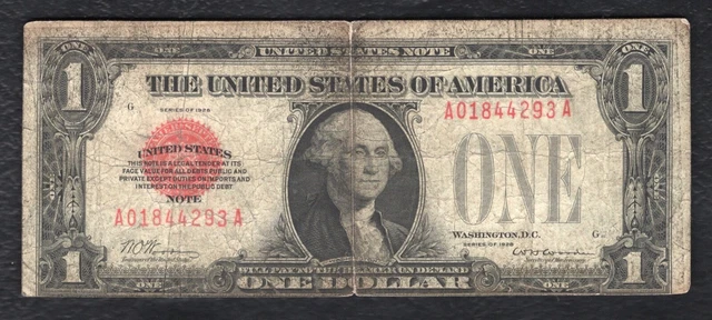 Fr. 1500 1928 $1 One Dollar Red Seal Legal Tender United States Note (E)
