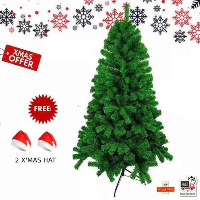 Christmas Tree 3 4ft Pine Traditional X'mas Decoration UK STOCK 2 Santa hat FREE